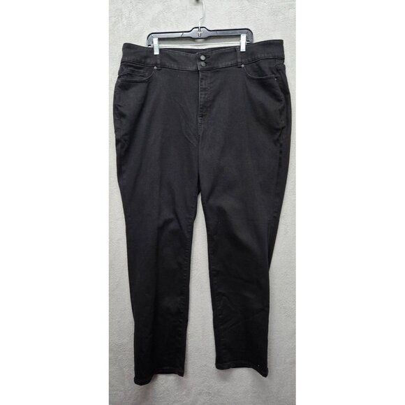 Lane Bryant 24W High Rise Straight Leg Tighter Tummy Flex Magic Waist Black Jean - Picture 1 of 10